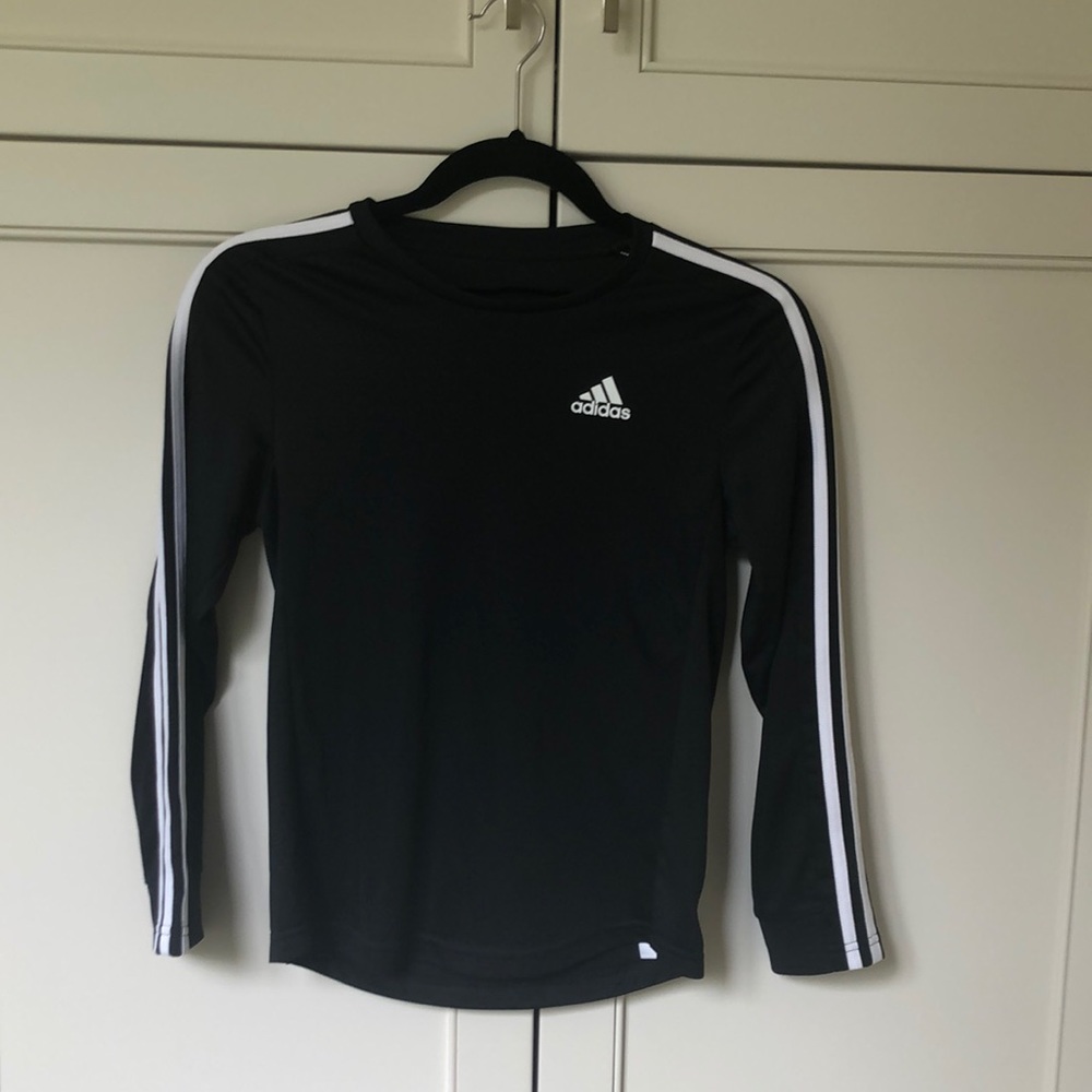 Boys Black Adidas Climalite Top